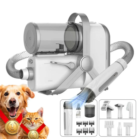 Pet multifunctional hair electric clipper, vacuum grooming machine, dog hair blower, adjustable the temperature