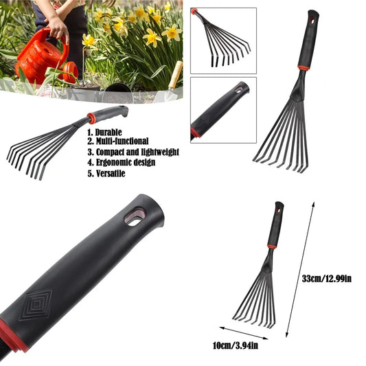 Garden Leaf Rake Hay Deciduous Farming Rake 9 Tooth Small Garden Rake Gardening