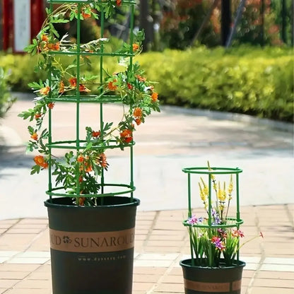 18 Pcs/set 6 Layers Plant Stakes Round Plant Support Ring Plastic Plant Cage Holder Climbing Trellis