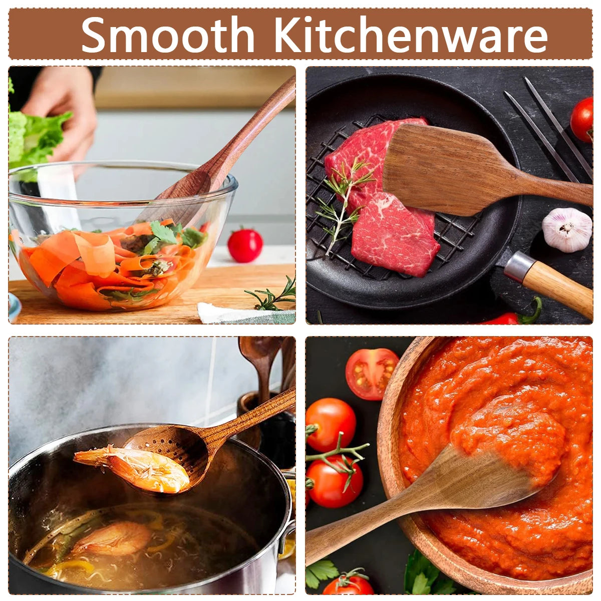 5PCS Wooden Kitchen Utensils Kit