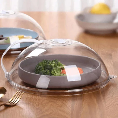 Microwave Food Splash Resistant Food Heating Cover with Steam Vent and Handle Transparent Plate Cover