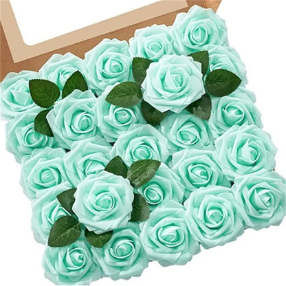 10~100pcs Rose Artificial Flowers Foam Fake Roses Wedding Bouquets Centerpieces