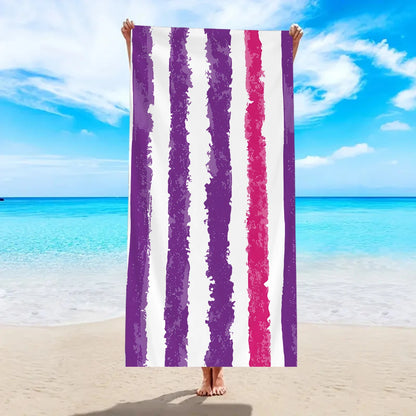 1pc fashionable colorful striped large beach towel, quick drying absorbent swimming beach towel,