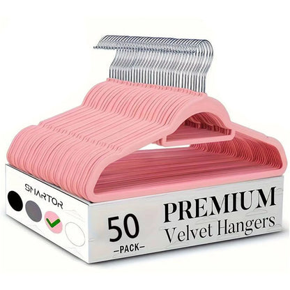 10/20/50 Pack Premium Velvet Hangers, Non-Slip Flocked Felt Hangers