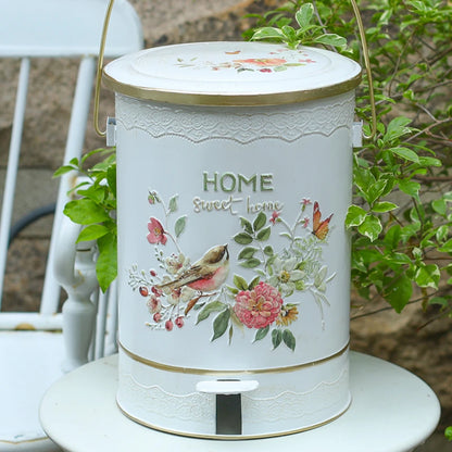 European Style Flower and Bird Outdoor Garden Trash Cans