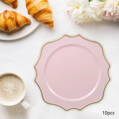 Elegant Plastic Charger Plates Decorative Tableware Plates for Holiday Dinner Events