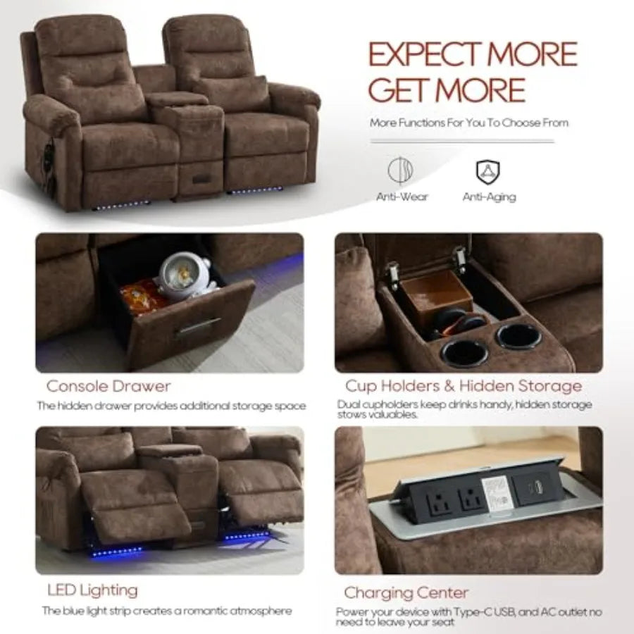 Power Lift Recliner Chair Sofa for Elderly with Massage and Heat, Dual Reclining Couches