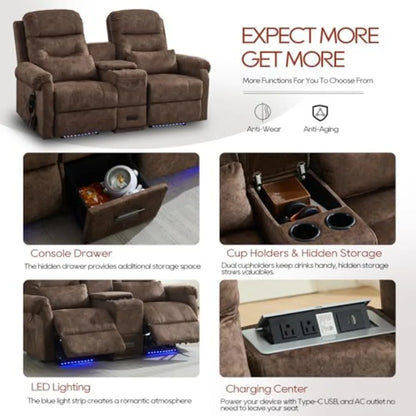 Power Lift Recliner Chair Sofa for Elderly with Massage and Heat, Dual Reclining Couches