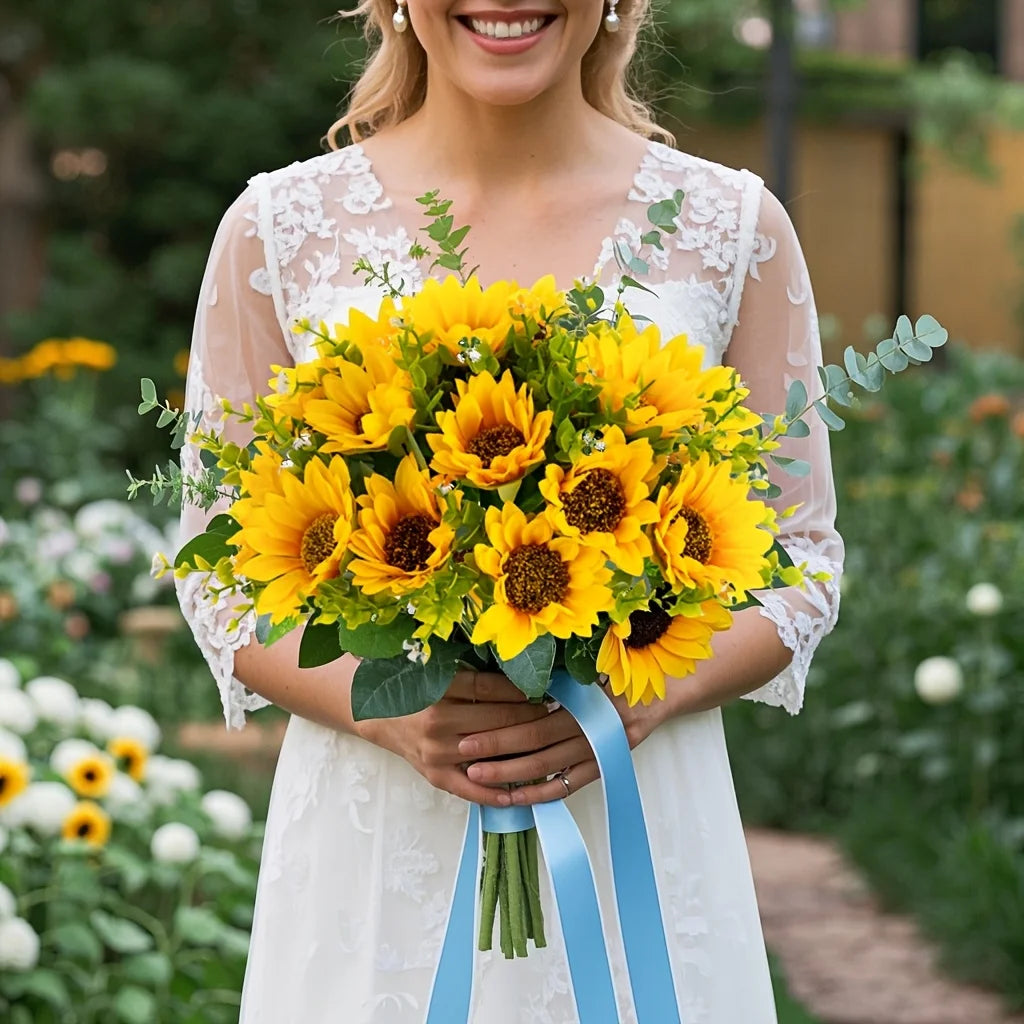 Artificial Flower Sunflower Bouquets Decoration Autumn