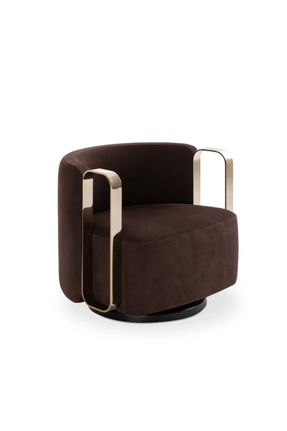Custom Italian Design Light Luxury Brown Cafe Leisure Chair
