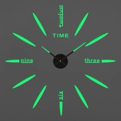 Large 3D Wall Clock Luminous Classic Wall DIY Digital Wall Stickers