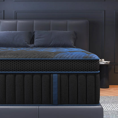 12"Gel Memory Foam Hybrid Pocket Spring Mattress in A Box, Medium Firm Motion Isolation