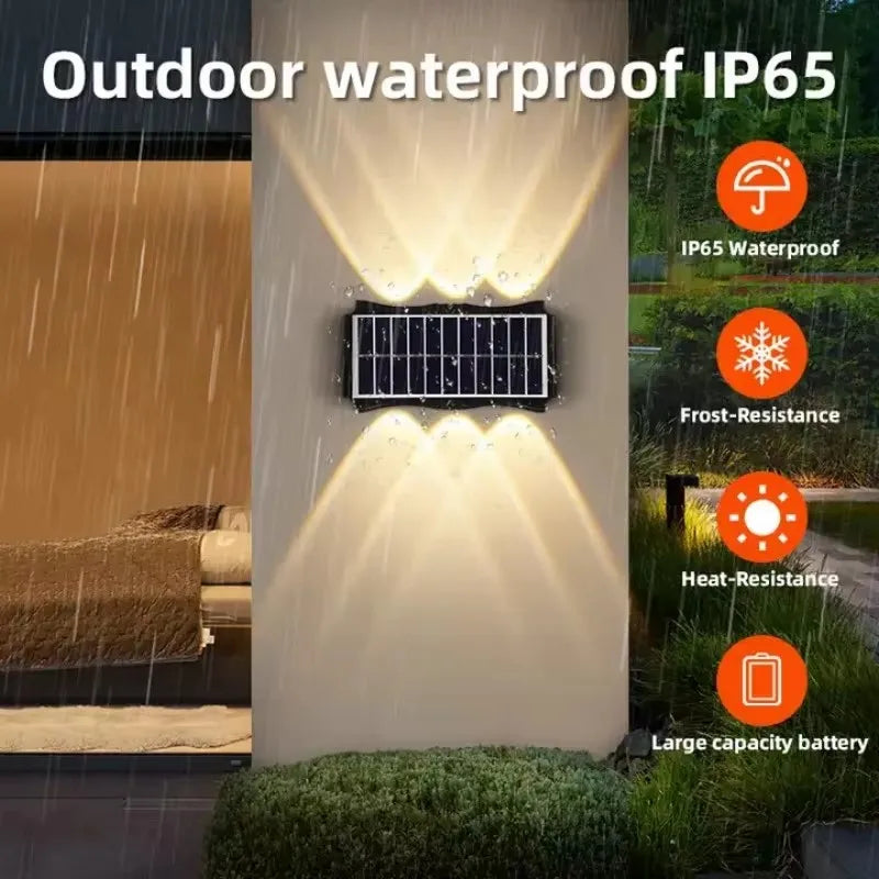 Solar Wall Lamp Outdoor LED Light Waterproof Up And Down Luminous Lighting Balcony Yard