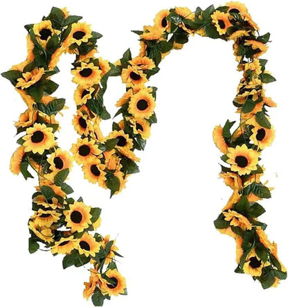 1/3PCS Artificial Flowers Sunflowers Vine Hanging Flowers Wall Festival Rattan Garland