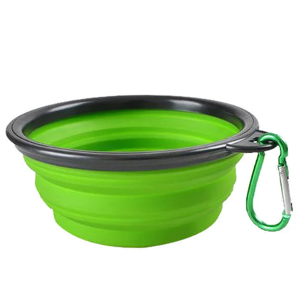 Collapsible Pet Silicone Dog Food Water Bowl Portable Folding Dishes with Carabiner