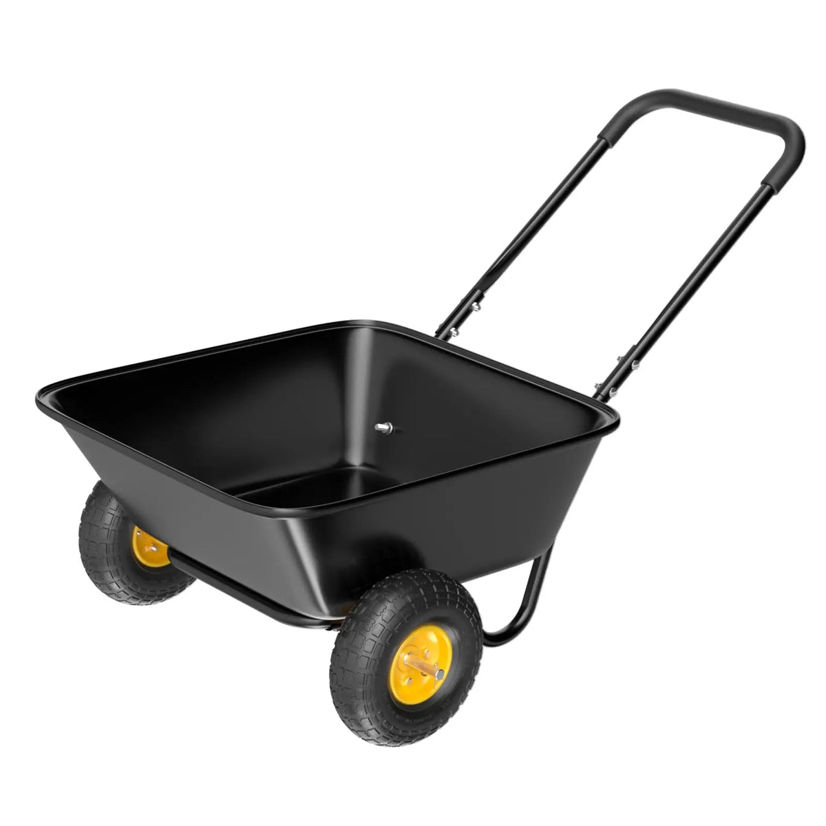 Wheelbarrow, Plastic and Steel Wheel Barrel, Garden Cart for Lawn