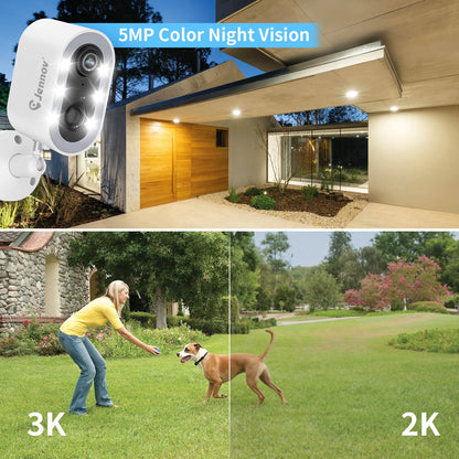 Security Camera Wireless Wi-Fi Camera Battery Powered with Color Night Vision Two-Way Talk for Outdoor Home Camera