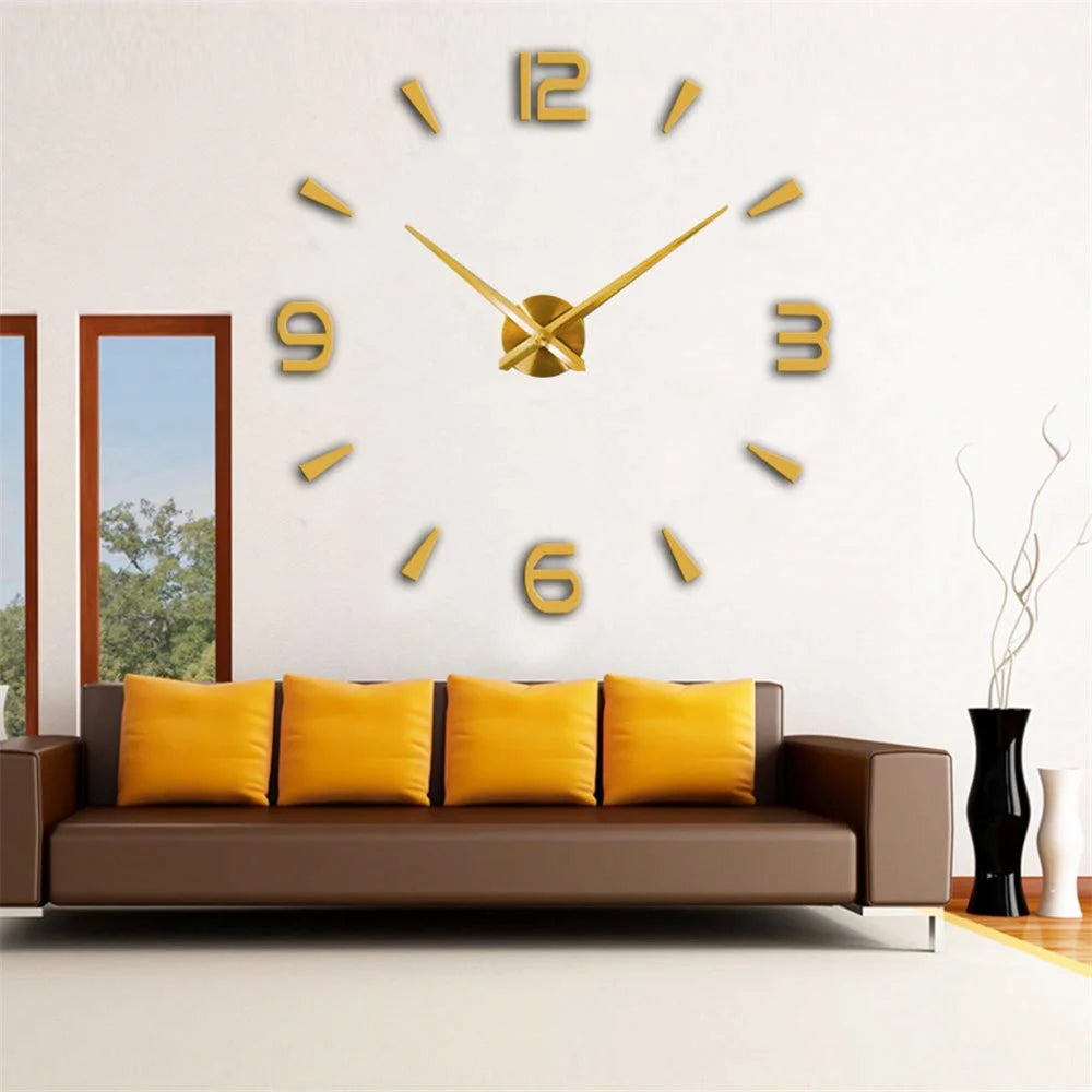 Large 3D Wall Clock Luminous Classic Wall DIY Digital Wall Stickers