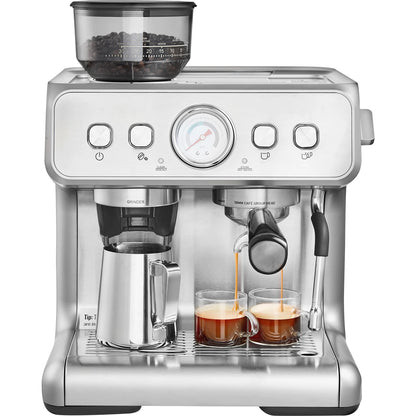 Espresso Machine with Grinder 15 Bar Semi-Automatic Espresso Coffee Maker with Milk Frothed Steam