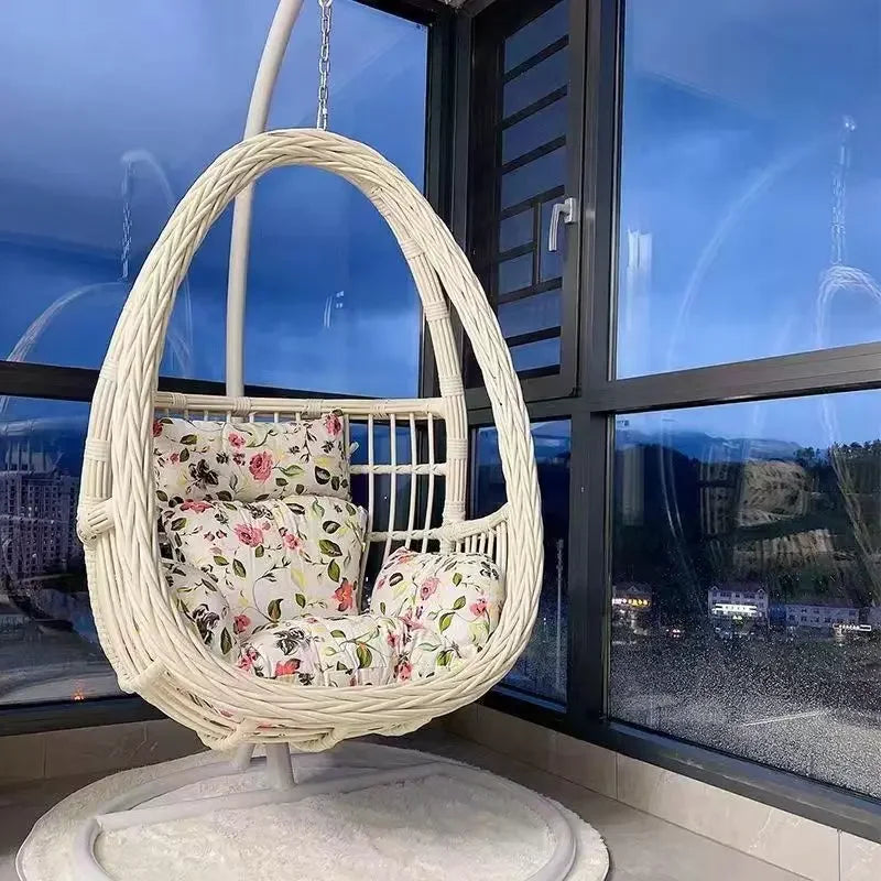 Hanging basket rattan courtyard double swing lazy chair