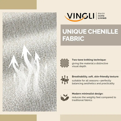 U-shaped Sectional Couch with Two Chaise, Affordable Small Sofa with Chenille Fabric Comfy Couche