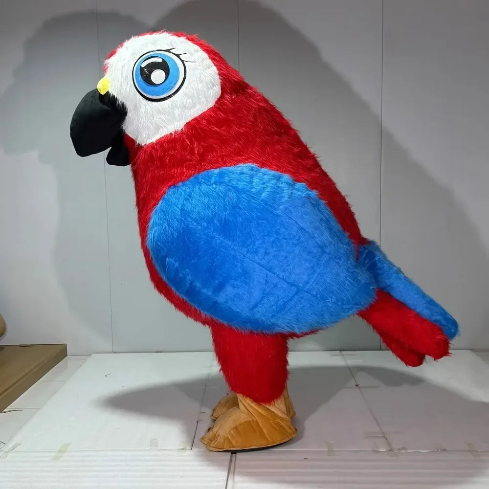 Inflatable Parrot Mascot Costume Adults Cartoon Doll Halloween Carnival Animal Cosplay Party