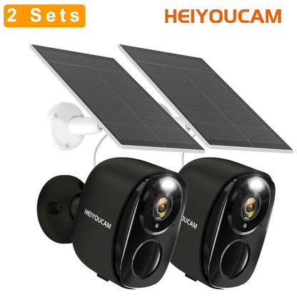 Security Cameras Wireless Outdoor, 2K Battery Powered WiFi AI Motion Siren Spotlight, Color Night Vision Waterproof