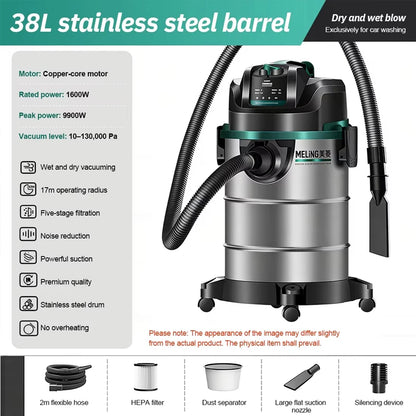 High-Power Vacuum Cleaner for Car Home Commercial Use Wet And Dry Large Shop Vacuum Bucket