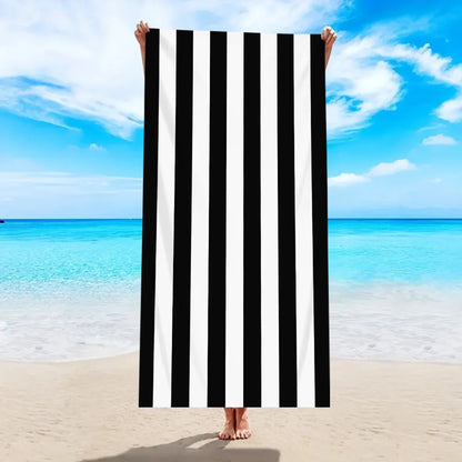 1pc fashionable colorful striped large beach towel, quick drying absorbent swimming beach towel,