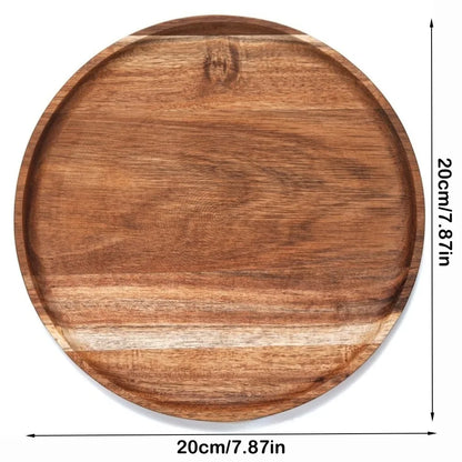 Decorative Round Dinner Plate Wooden Large Wood Dessert Pallet