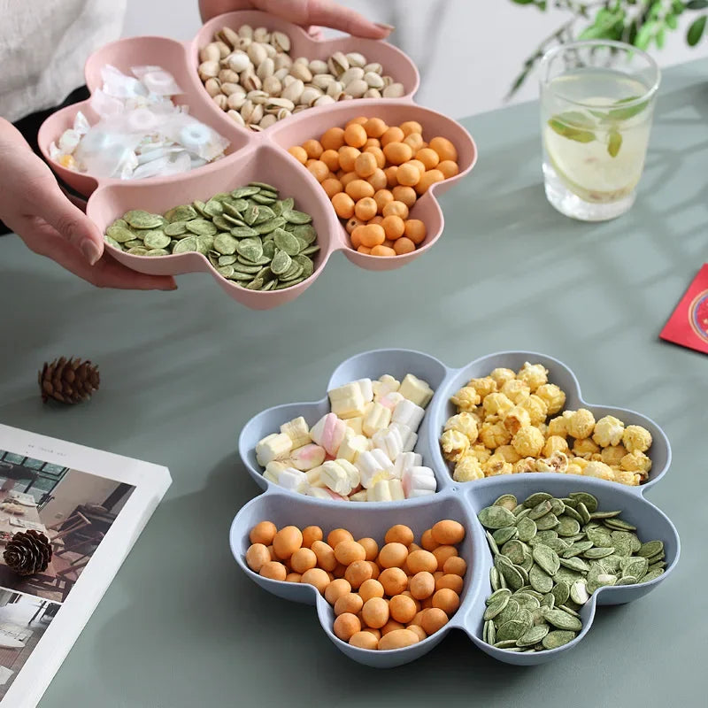4-grid Fruit Plate Tray Heart Shaped Creative Plates