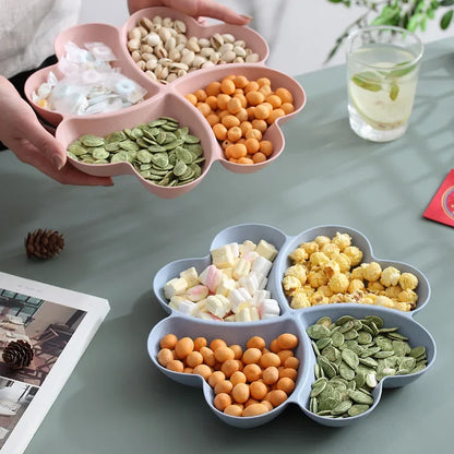 4-grid Fruit Plate Tray Heart Shaped Creative Plates