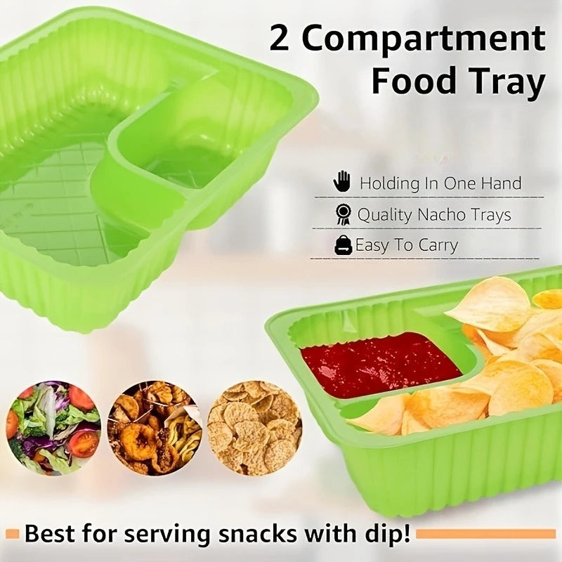 Nacho Trays Perfect for Cheese Dip, Movie Nights & Carnival Parties, Snack Containers