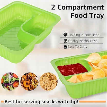Nacho Trays Perfect for Cheese Dip, Movie Nights & Carnival Parties, Snack Containers