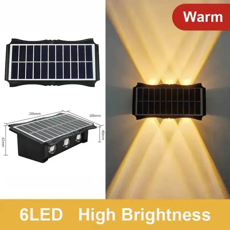 Solar Wall Lamp Outdoor LED Light Waterproof Up And Down Luminous Lighting Balcony Yard