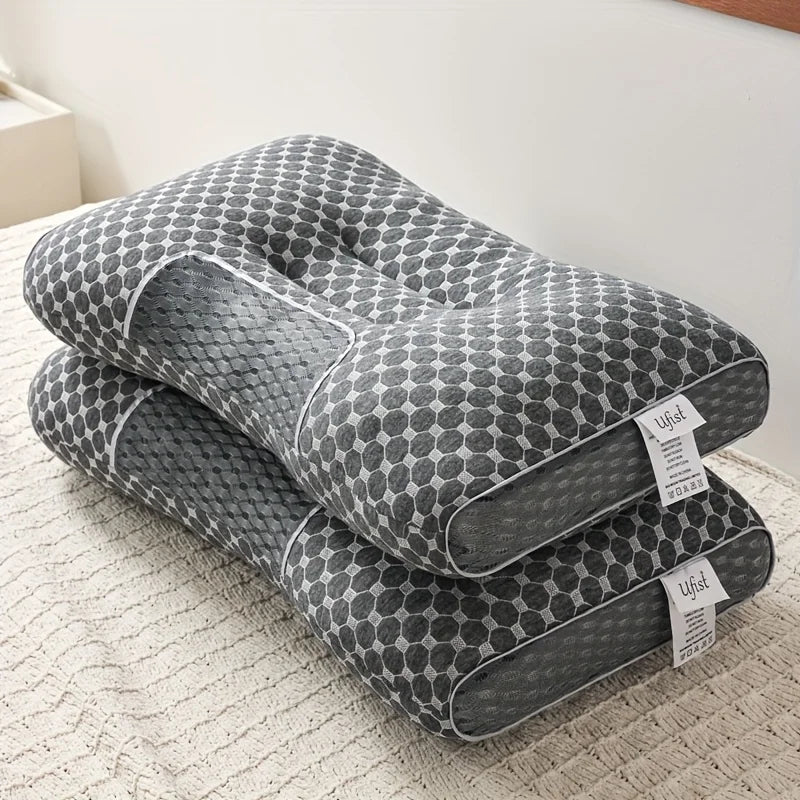 2pcs Massage Neck Pillows Adjustable Ergonomic Orthopedic Contour Support, High-Quality Pillow Core,