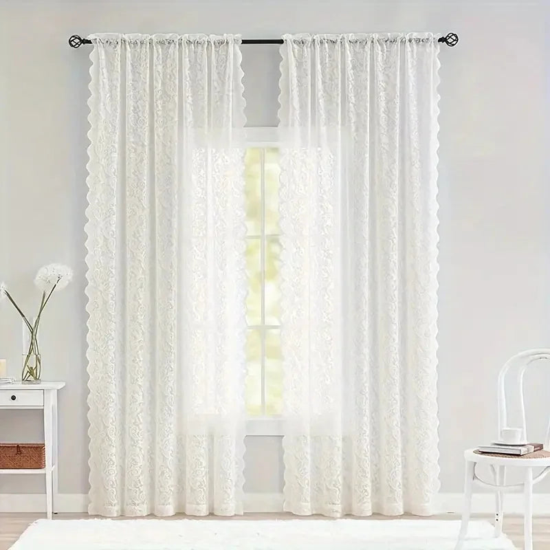 1pc elegant phoenix tail lace chiffon curtain.