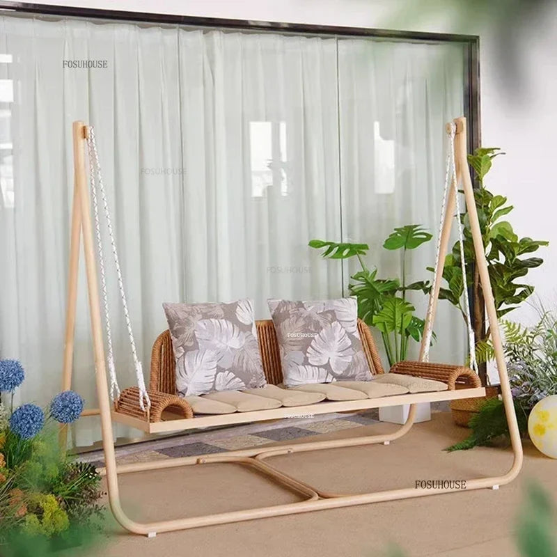 Bracket Outdoor Balcony Double Swing Chair Leisure Villa Patio Garden Hanging Basket Outdoor Furniture