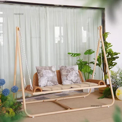 Bracket Outdoor Balcony Double Swing Chair Leisure Villa Patio Garden Hanging Basket Outdoor Furniture