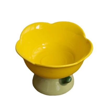 Cute Ceramic Cat Bowl Non-slip Flower Shape Food Water Pet Supplies Cat