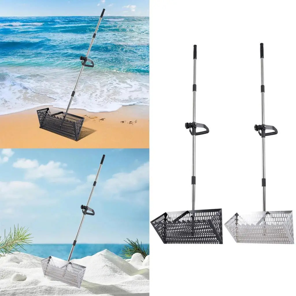 Sand Sift Rake Handheld Beach Mesh Shovel Ergonomic Sharp Tooth Sifter for Gardening Soil