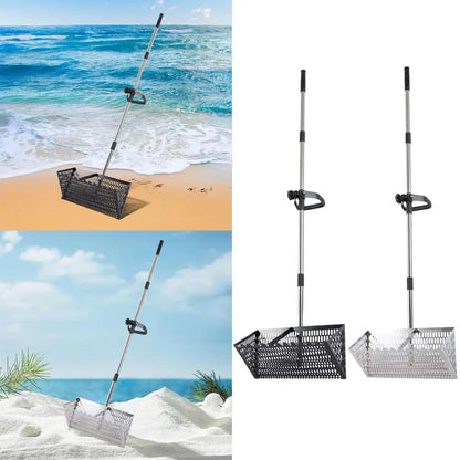 Sand Sift Rake Handheld Beach Mesh Shovel Ergonomic Sharp Tooth Sifter for Gardening Soil