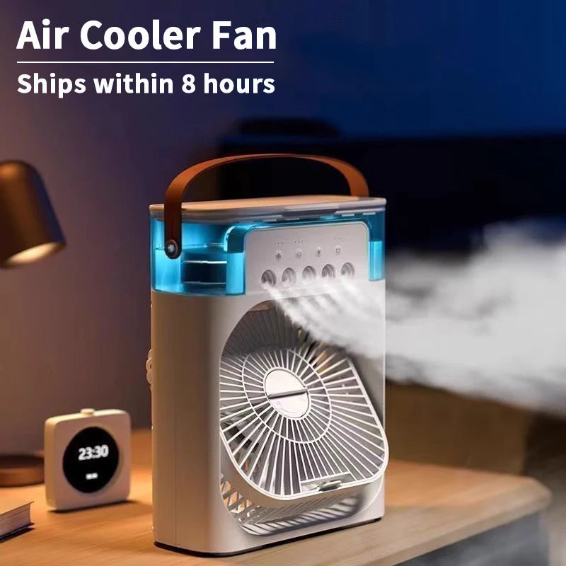 3 In 1 New Fan Air Conditioner Household Small Air Cooler LED Night Light Portable Humidifier
