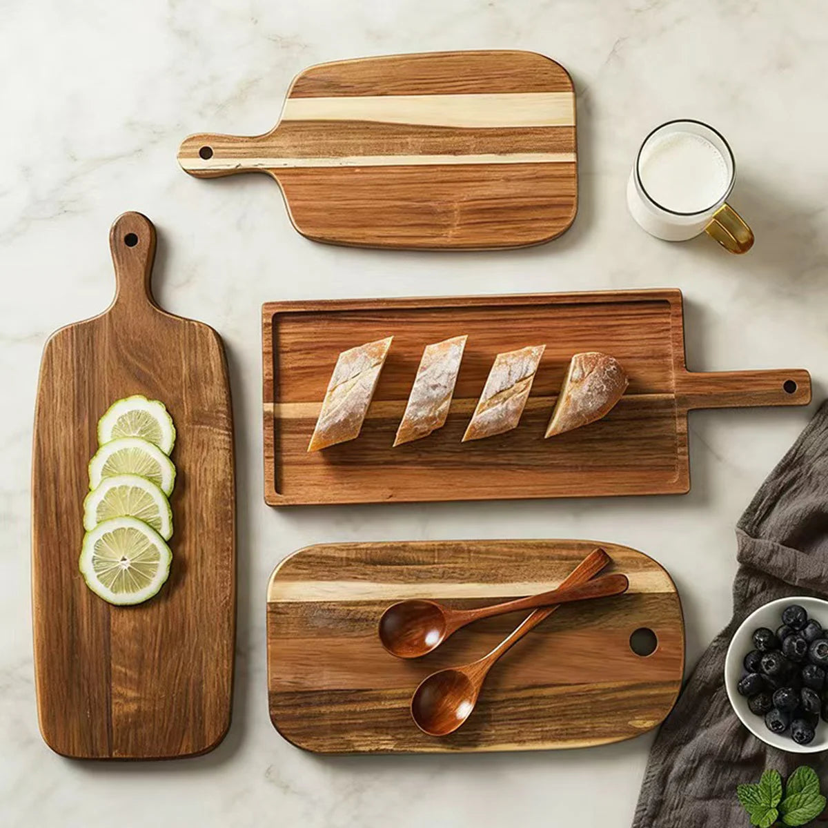 Acacia solid wood bread board western steak board baking dessert tray