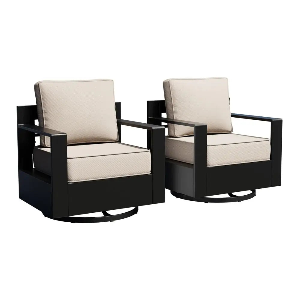Outdoor Swivel Rocker Patio Set of 2, All-weather Metal Outdoor Chair