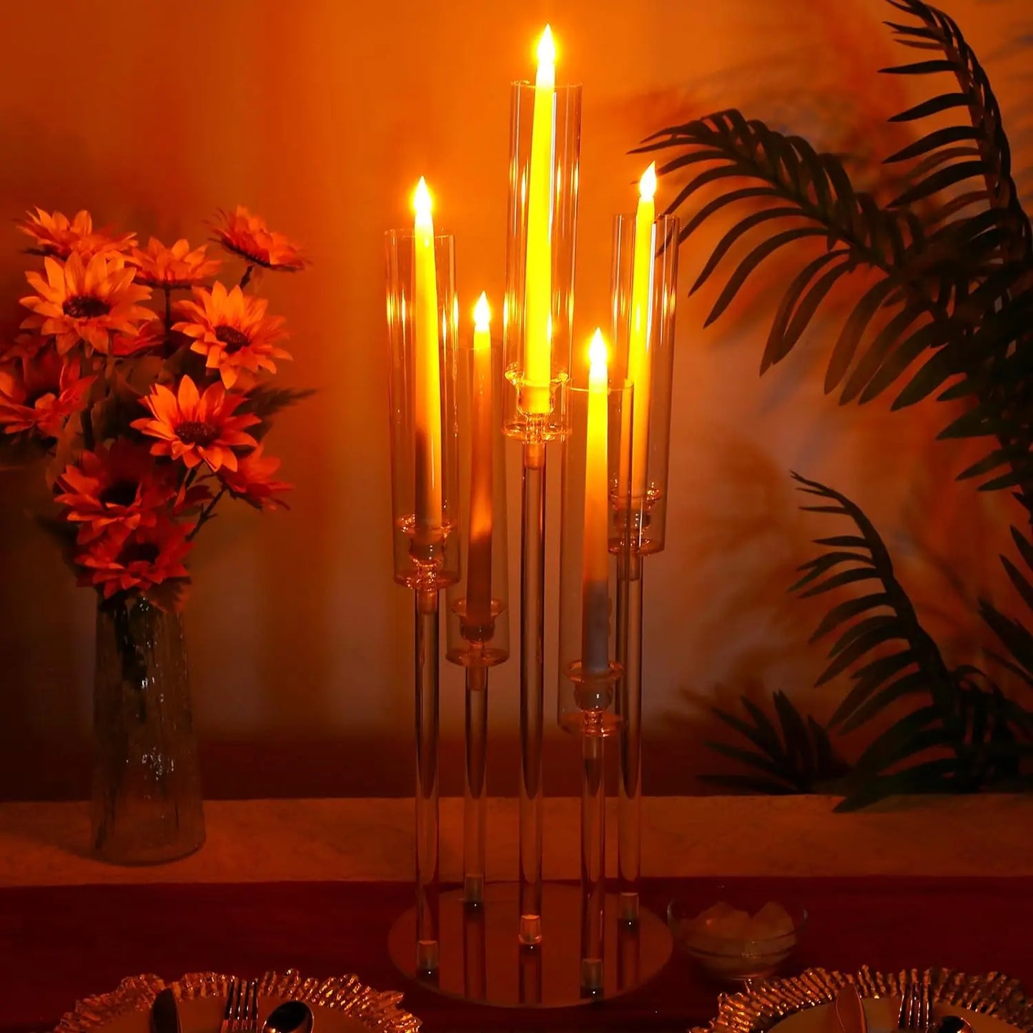 2/4/6/8/10pcs Acrylic Candelabra Centerpieces Clear Candle Holder Acrylic Shade