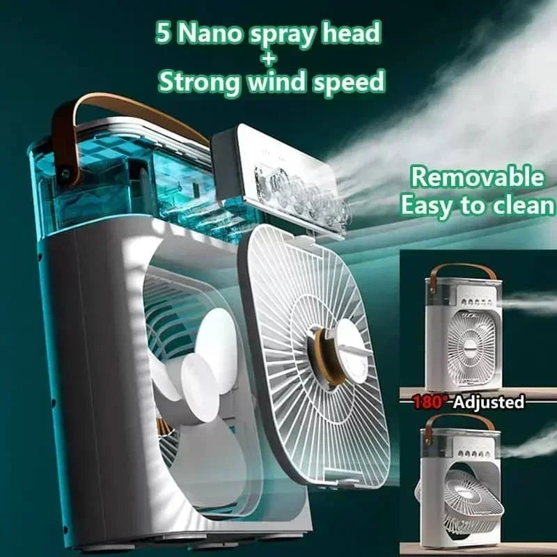 3 In 1 New Fan Air Conditioner Household Small Air Cooler LED Night Light Portable Humidifier