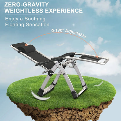 Zero Gravity Chair, Premium Outdoor Lawn Folding Adjustable Reclining Patio Chairs