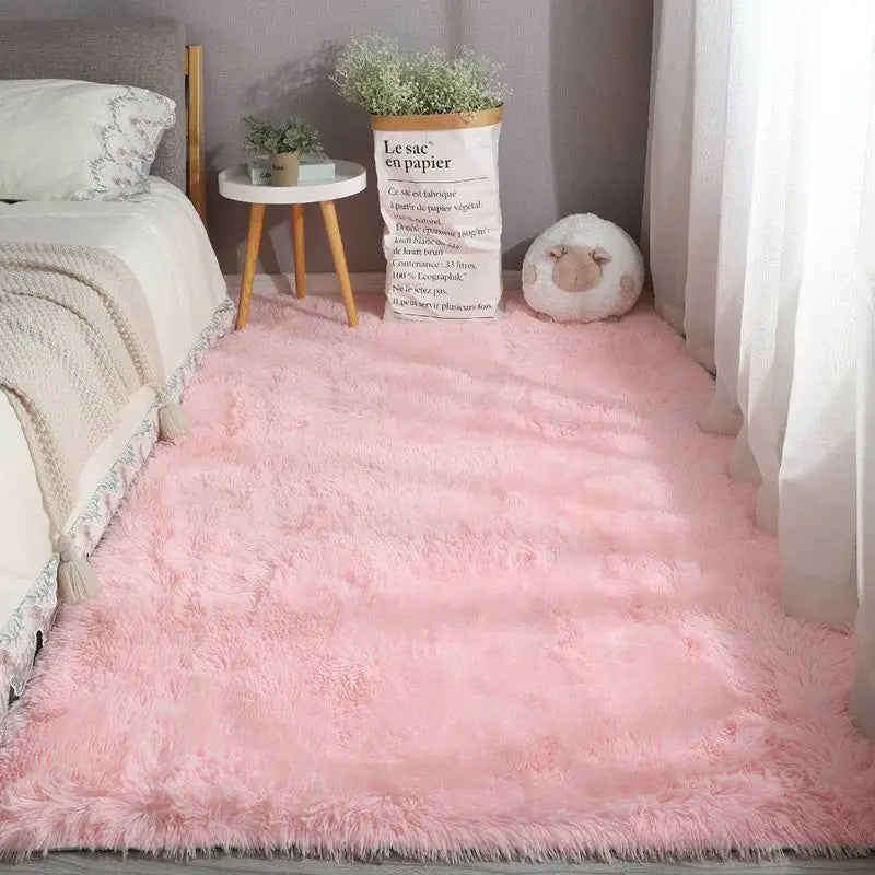 Bedroom Carpet Soft Decoration White Fluffy Large Kids Bedside Rugs