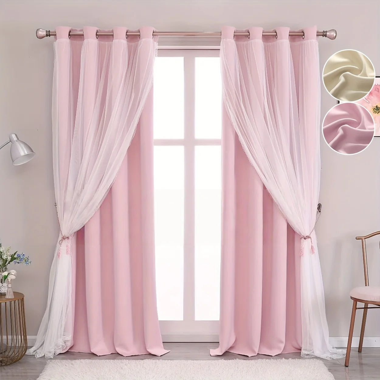 Modern Simple Style New Trendy Twin Layer Curtain, Light Blocking